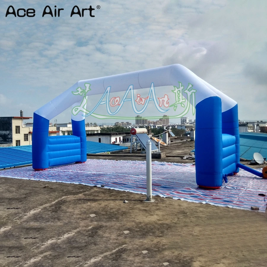 8 м W свободный стоящий элегантный дизайн синий белый Игра свод надувной стартовый финишный line АРКА, реклама, въездные ворота для авто