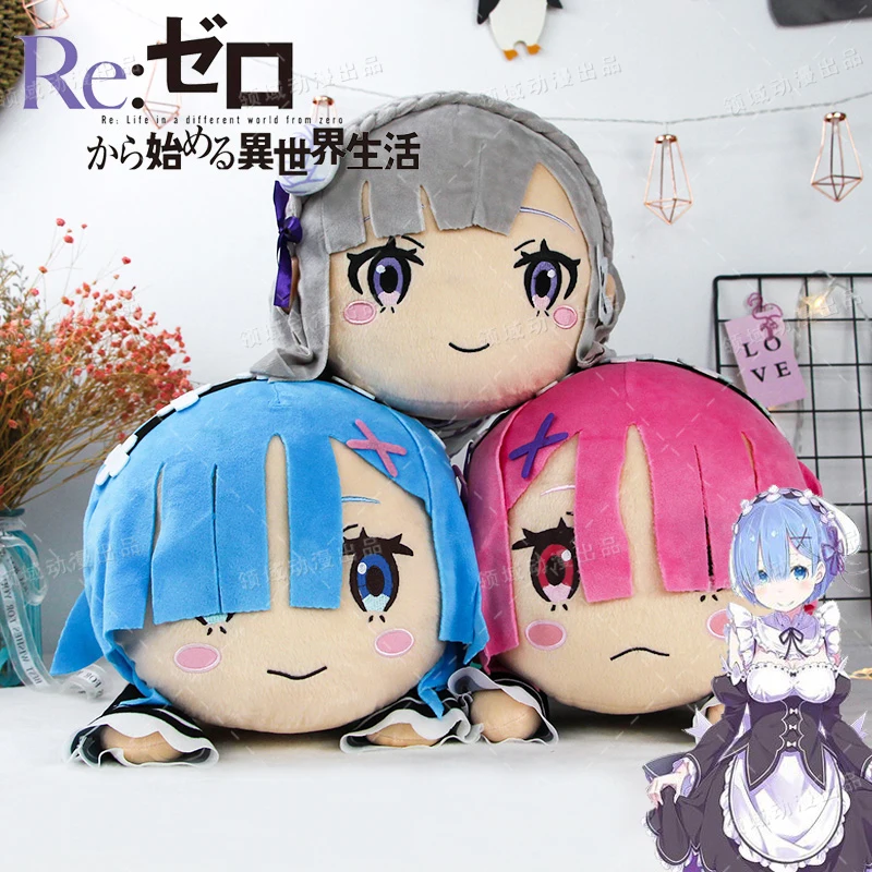 

Emilia Ram Rem Stuffed Toy 50cm Plush Doll Cushion Re:Life in a different world from zero Anime Products Comics Gift