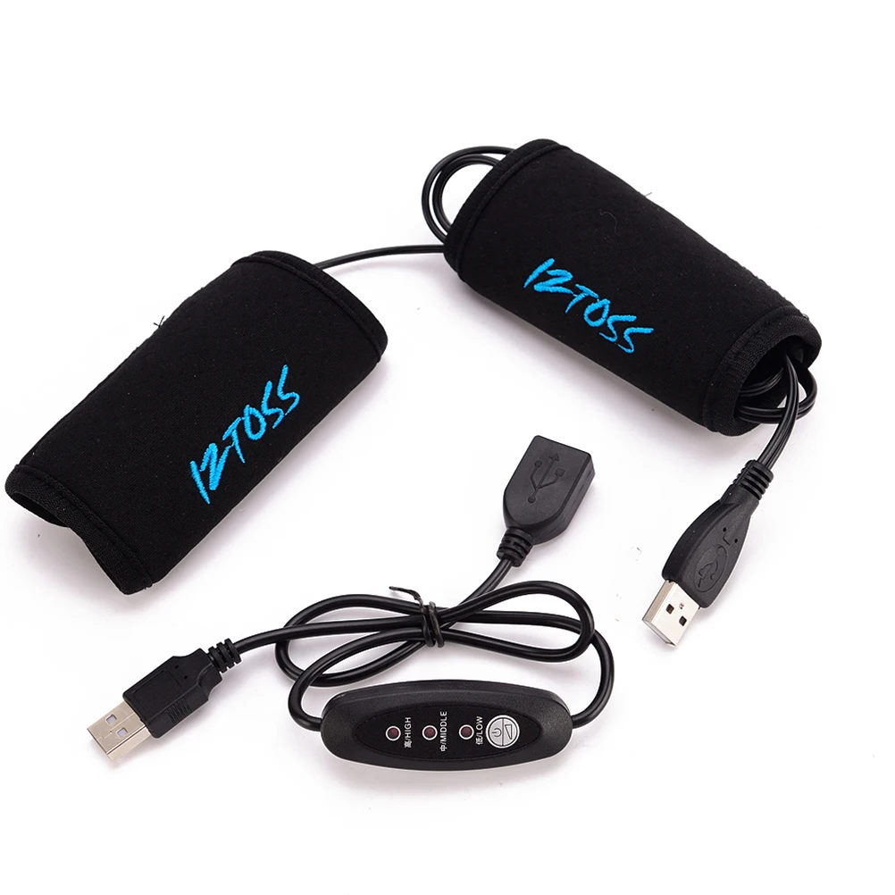 

Pair of Motorcycle Bike USB Electric Hot Heated Grips Handle Handlebar Warmer Overgrips Removable with Temperature Controller
