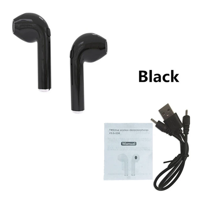 A pair black Bluetooth наушники беспроводные наушники I7 I7s TWS спортивные наушники гарнитура с микрофоном для смартфонов iPhone samsung Xiaomi huawei LG - Цвет: A pair black
