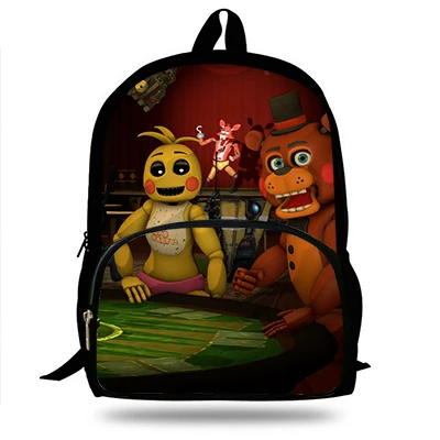 

2019 Hot Sale 16 Inch Five Nights at Freddy's Boys Backpack For Teenagers Cool Men Print Girls Bakcpack Children School Bag Gift