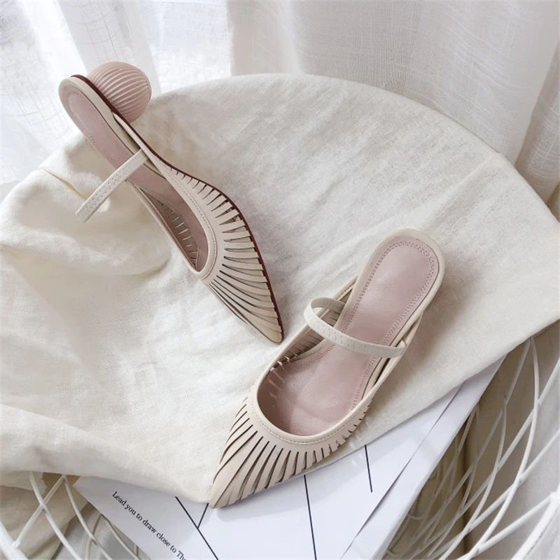 Ouqinvshen Pointed Toe Yellow Heels Fashion Strange Style Party Casual Summer Sandals 2019 Genuine Leather Sexy Shoes Woman 2019 Ouqinvshen Pointed Toe Yellow Heels Fashion Strange Style Party Casual Summer Sandals 2019 Genuine Leather Sexy Shoes Woman 2019