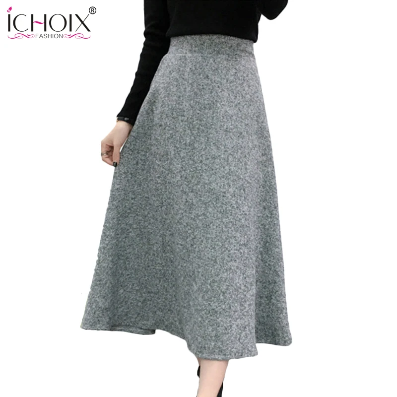 long a line wool skirt