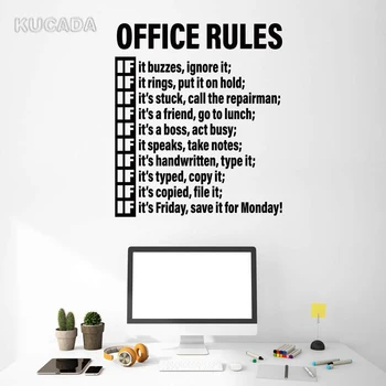 

Vinyl Wall Decal Sticker Rules Quote Room Space Decoration Idea Office Study Meeting room DIY Home Decor Mural JG4098