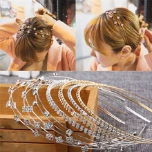 Diadema moderna de cristal y Metal brillante para mujer y Chica, 1 unidad, joyería para el cabello