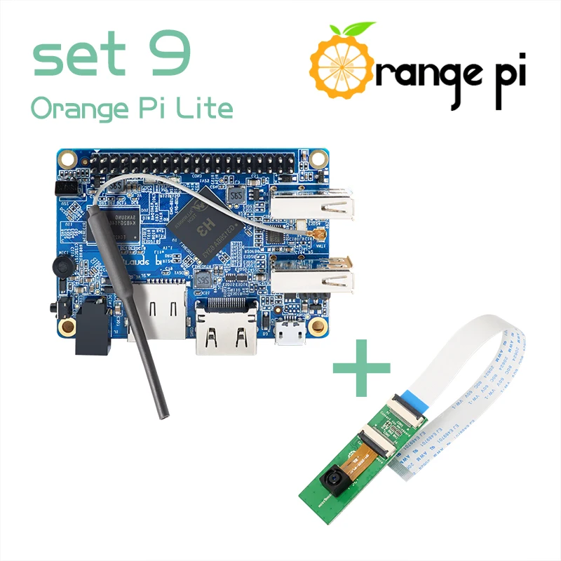 Orange Pi Lite SET9: камера Orange Pi Lite 512 Мб и 2 млн пикселей с широкоугольным объективом, макетная плата