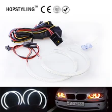 Car-styling Yellow SMD Angel Eyes Halo ring kits for BMW E46 Non Projector A+B (131mm+146mm) Headlight lamps No Error