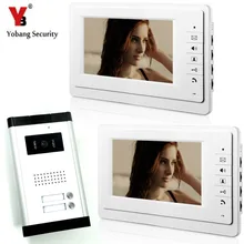 Yobang безопасности 2 единицы квартиры водонепроницаемый видео дверной звонок Домофон камера система с 7-дюймовым монитором