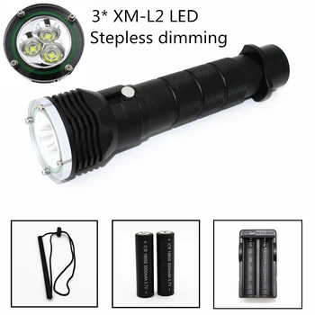 

3600LM 3 x XM L2 LED Waterproof Diving Flashlight Underwater 100M Diving Torch Lanterna Outdoor Sport Camp Fishing