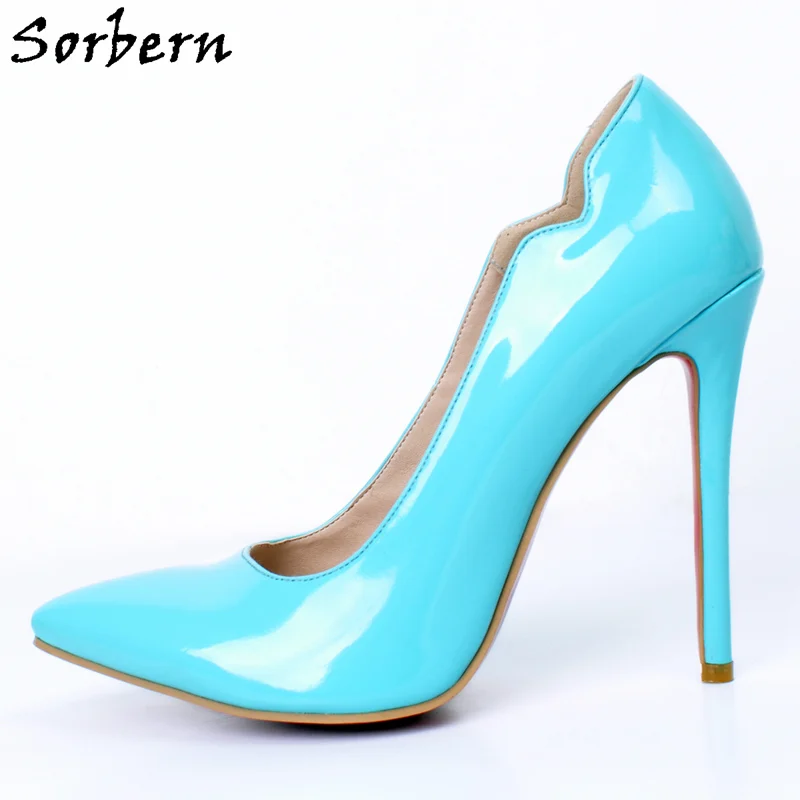 sky blue high heels
