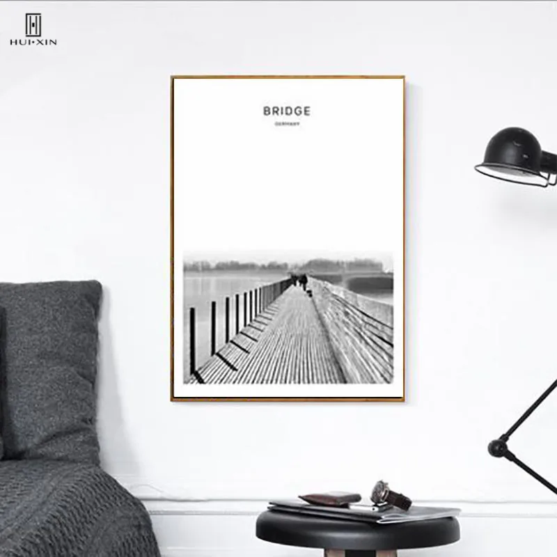 Theme Of City Scenery Printing Canvas Pictures Helsinki Landscape Long Bridge Wall Posters Eiffel Tower Paintings For Home Decor