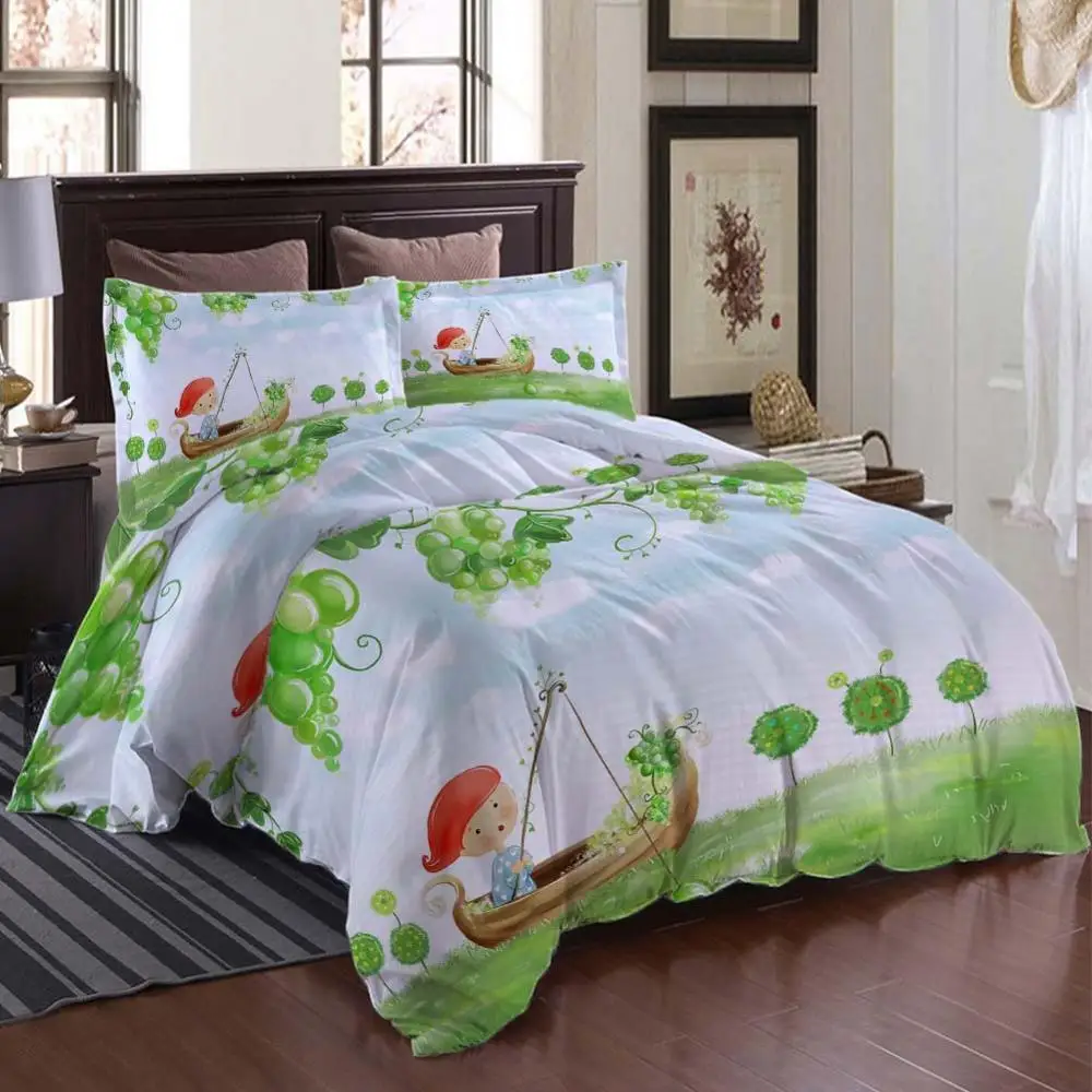 

Rural illustrations Bedding Quilt Cover Duvet Cover Set Pillowcase Microfiber Soft Comforter Bedroom Single Queen King
