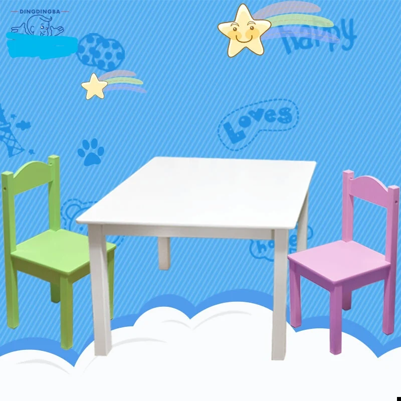 Детские мебельные гарнитуры комплект детской мебели из цельного дерева, детский стол и стул, детский стол для занятий, Набор стульев mesa y silla infantil