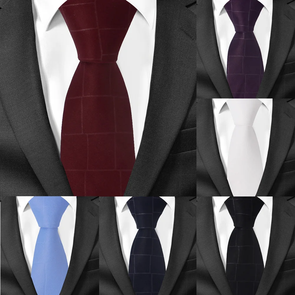 Узкие полиэстер шелковый галстук Классические тонкие галстуки для Для мужчин мода плед полосатый Для мужчин галстук жениха шеи галстук
