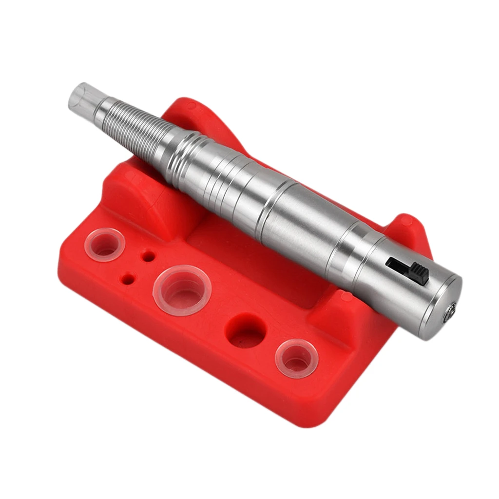Sturdy Silicone Tattoo Machine Pen Stand, Tattoo Supplies Holder for Large/Medium/Small Ink Cups, Cotton Swabs etc - Red