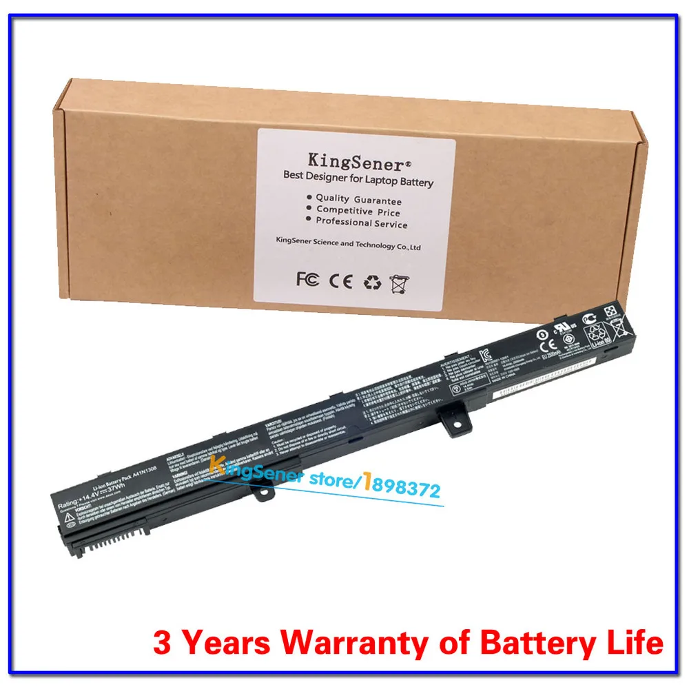 

4 Cells KingSener New Laptop Battery A41N1308 For Asus X451 X551 X451C X451CA X551C X551CA Series A31N1319 14.4V 37WH