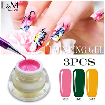 

3 Pcs ibdgel brands Painting Gel Nail Soak Off full color Nail Art Drawing gel nail polish