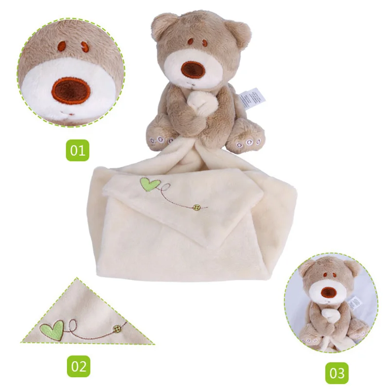 Детская Соска с мишкой Полотенца Детские игрушки Плюшевые увлечения Куклы супер мягкий спокойное полотенце для захвата утешительная кукла красивый дизайн с медведем