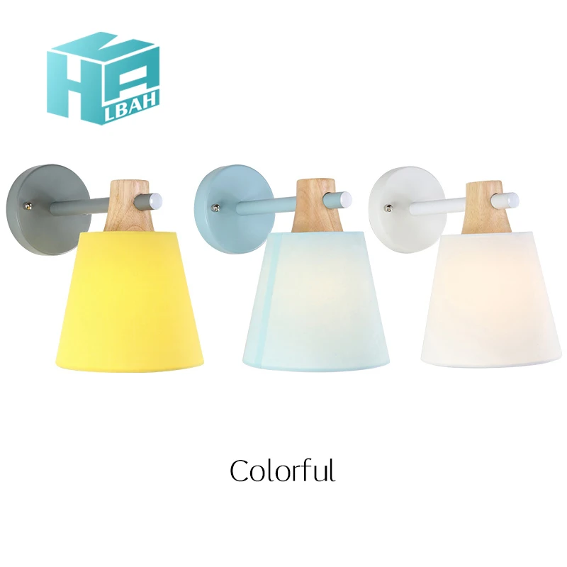 

Nordic Europe bedroom wall lamp bedside lamp sitting room corridor stair dining-room children cloth art solid wood lamps and lan