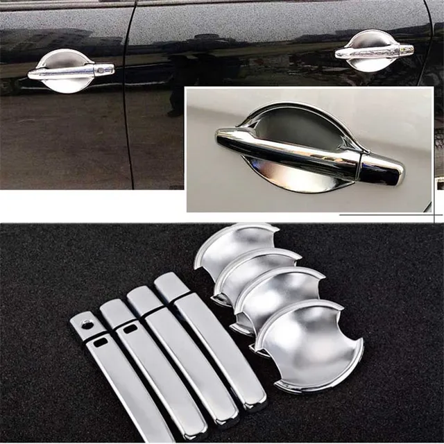 Non Rusty Chrome Door Handle Bowl Cover Cup Overlay Trim For Mitsubishi