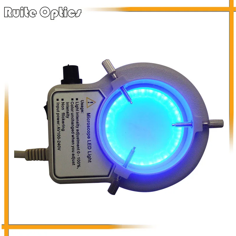 Blue Light Microscope Light 56 Led Illuminated Ring Lamp for Zoom