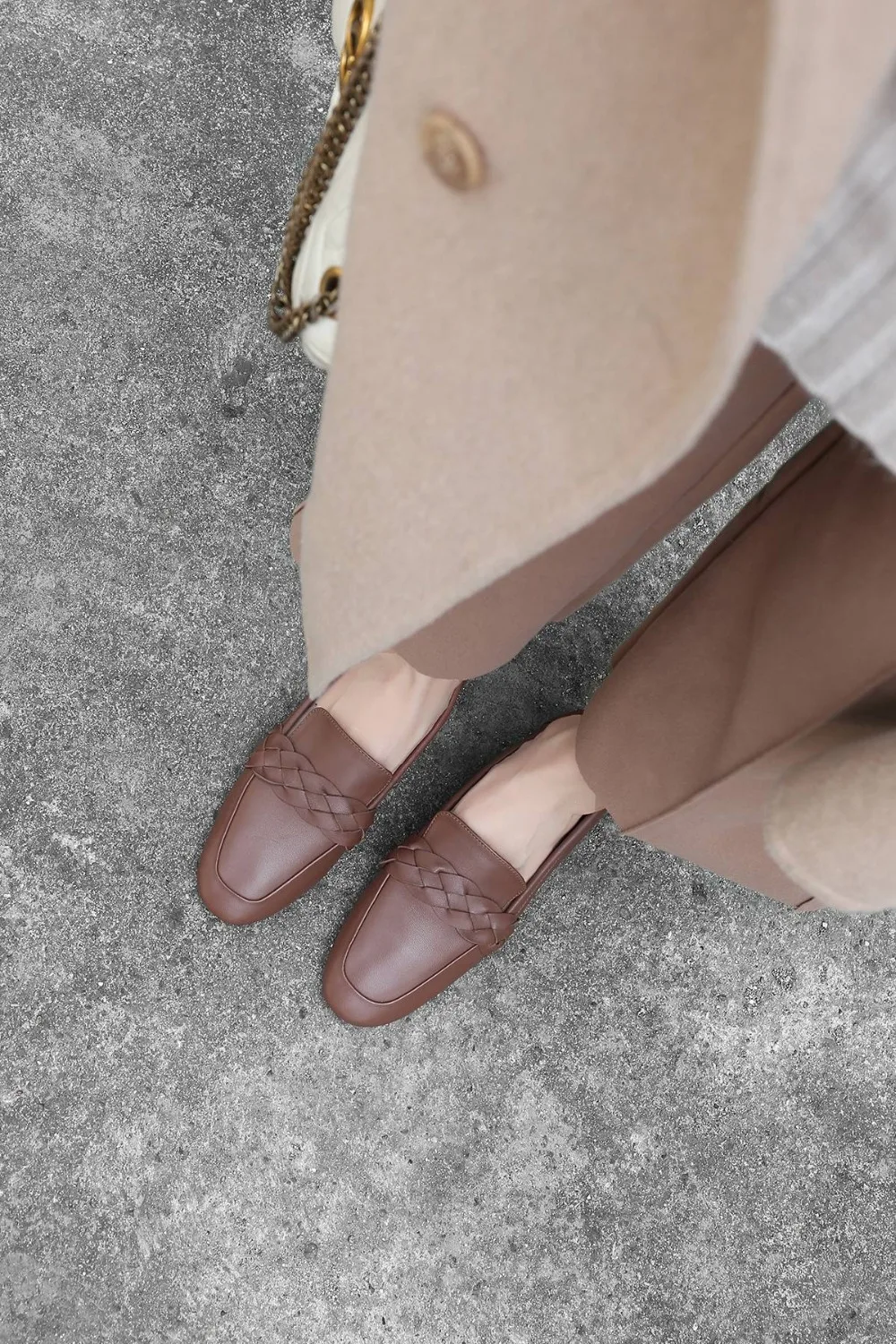Krazing Pot/; женские туфли на плоской подошве из натуральной кожи с круглым носком в стиле суперзвезды; офисные женские лаконичные лоферы; элегантные Брендовые повседневные весенние туфли; L76