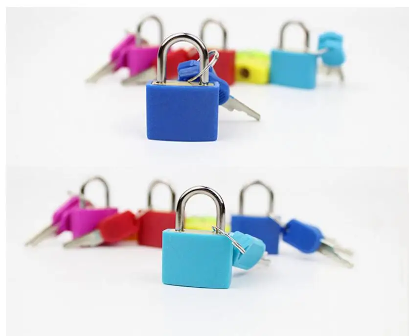 

10pcs/lot! 23mm Neon Colored Plastic Padlock Travel Luggage Padlocks Lock