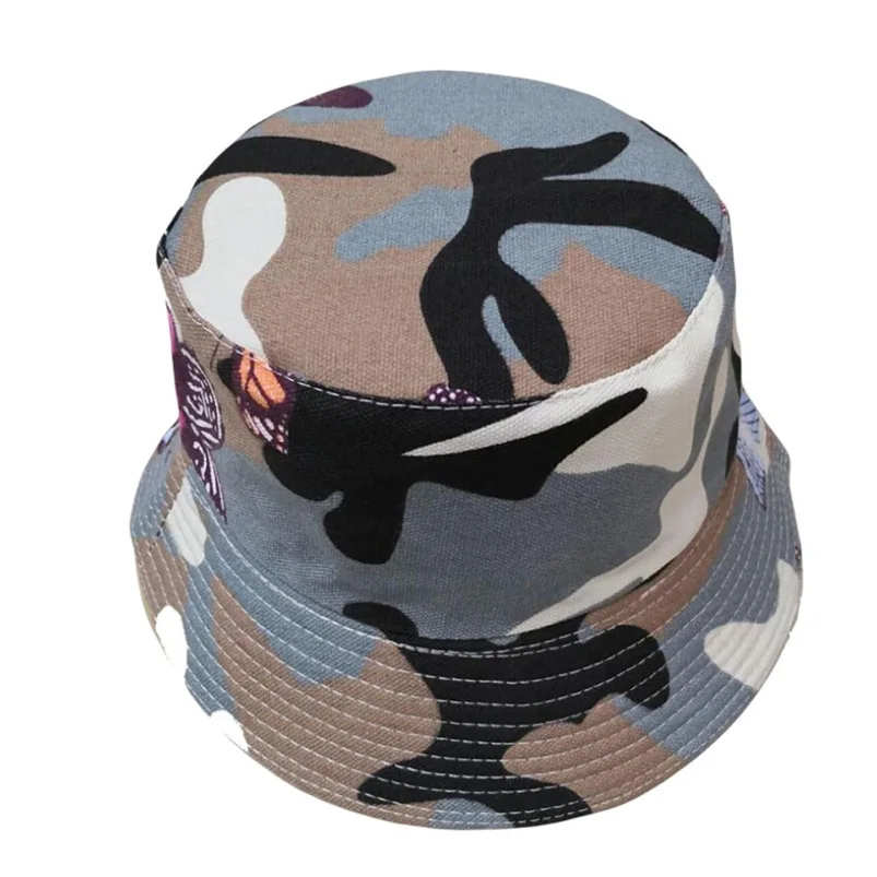  Men Women Bucket Hat Flower Print Cap 2018 Summer Hot Sale Flat Hat Fishing Boonie Bush Cap Outdoor Sunhat Wholesale #FM11 (12)