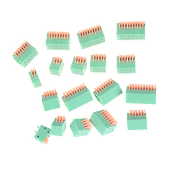 

5PCS JETTING 2/3/4/5/6/7/8/9/10P KF141R KF141V 2.54mm Pitch PCB Connectors Spring Screless Copper Green Terminal Block Bent Foot