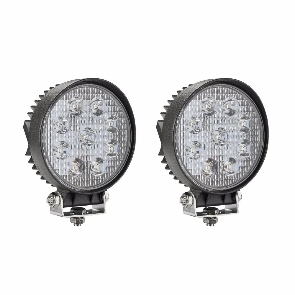 

exLED dc12/24v LED work light 2x 27W Round flood/spot LED Fog Light Off Road Lights IP67 Waterproof for Off-road, Truck, Car, AT