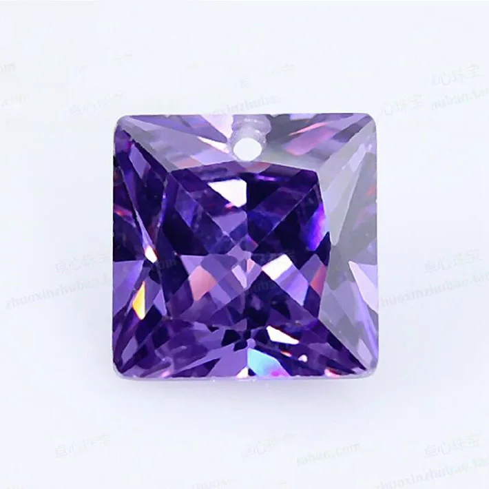

20pcs Square Shape White a Hole Gems Loose CZ stone for Jewelry Diy 12 colors Pink Red Yellow Black
