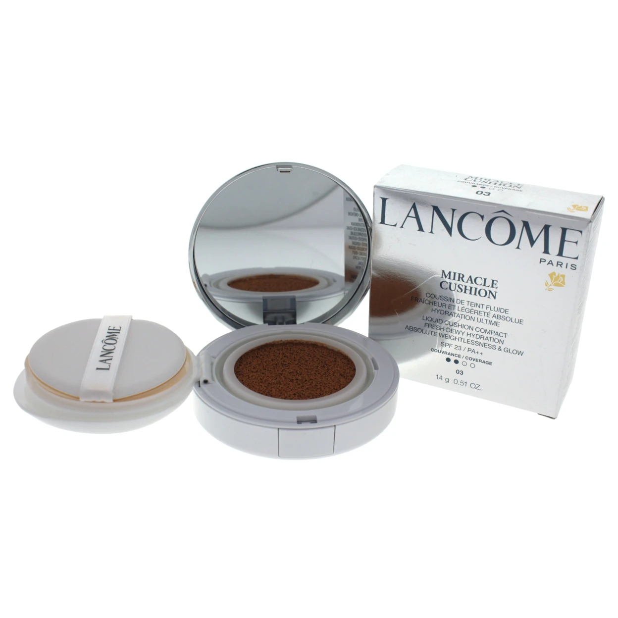 Miracle Cushion Liquid Cushion Compact Foundation SPF 23 - # 03 Beige Peche by Lancome for Women - 0.51 oz Foundation