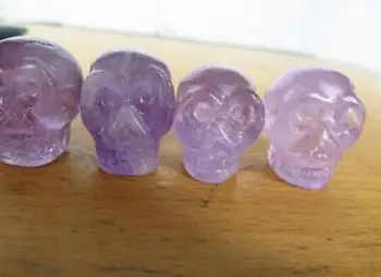 

1pcs 50g Hot sale hand carved gemstone Amethyst crystal mini skull heads for sale