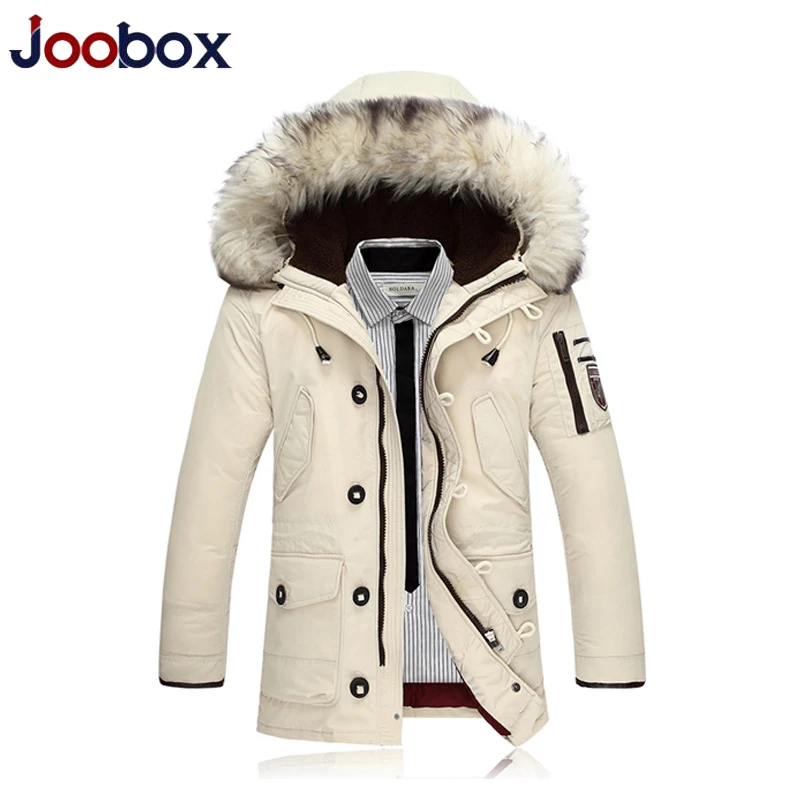 JOOBOX зимняя куртка мужская Толстая утепленная мужская Высококачественная куртка с меховым воротником и капюшоном мужское зимнее пальто casaco masculino 4xl
