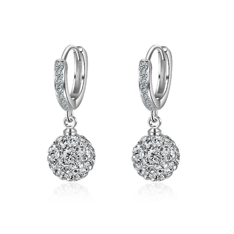 LULU -PIG Hot New 925 sterlingsCrystal Ball Earring Is A Fashion Accessory For womenEH151 | Украшения и аксессуары