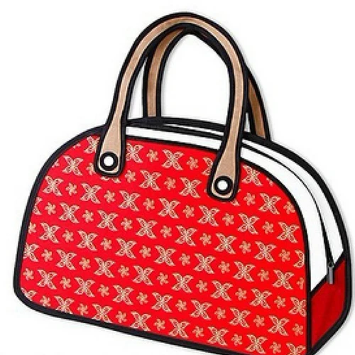 Female handbags 2015 kawaii Canvas caricature handbags 3D Shoulder Bags cartoon bags Red