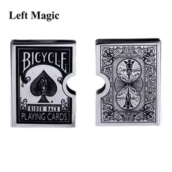 1 шт Нержавеющая сталь карты bicycle Клип держатель игральных карт фокусы двухслойные магический реквизит для защиты магический реквизит для