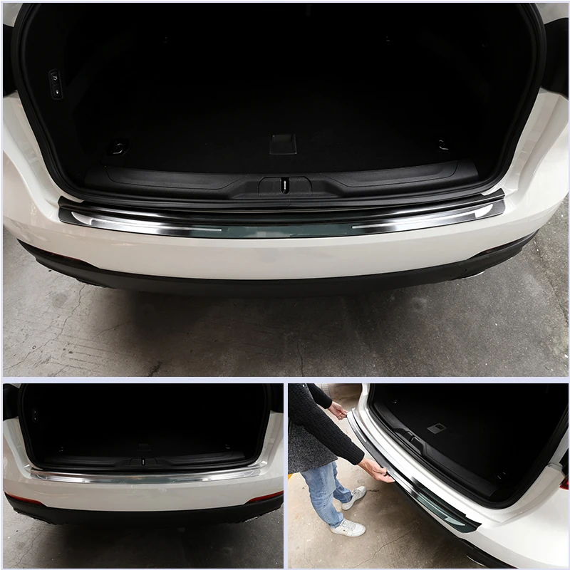 

For Maserati Levante 2016 Accessories Top Quality Stainless Steel outer Rear Bumper scuff Plate Cover Trim Sticker