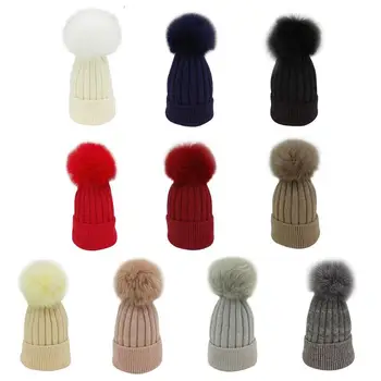 

Fashion Women Winter Warm Pompom Cap Autumn Winter Warm Hat Fleece Pompom Cap Knitted Beanies Crochet Hats Casual Accessories