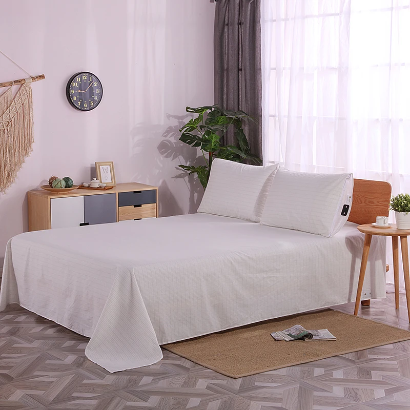 EARTHING Grounding flat sheet Cotton & Silver fabric Conductive sheet EMF protection 2 Pillow case