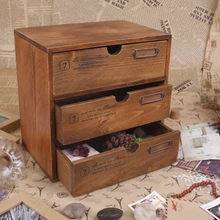 Soporte de mesa Vintage pequeño armario de almacenamiento misceláneas joyero cajonera