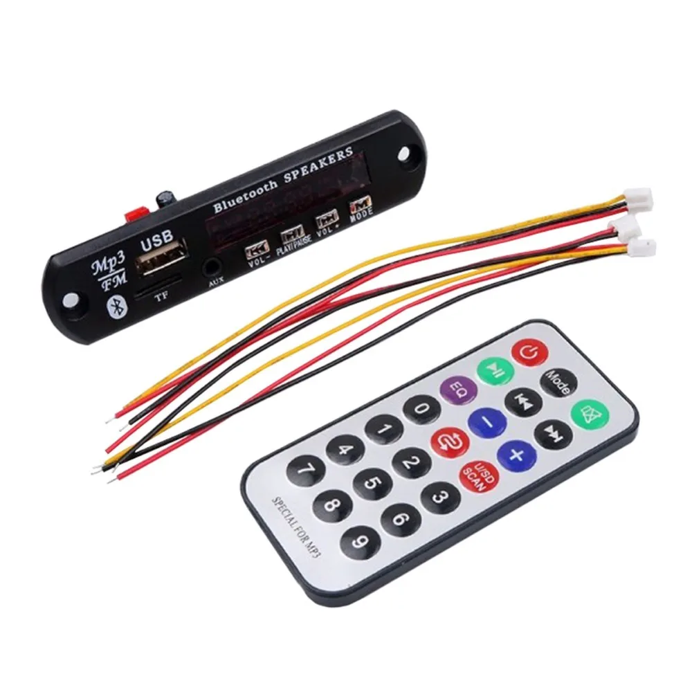 Bluetooth 5V 12V MP3 WMA динамик декодер плата аудио модуль USB TF Радио пульт дистанционного