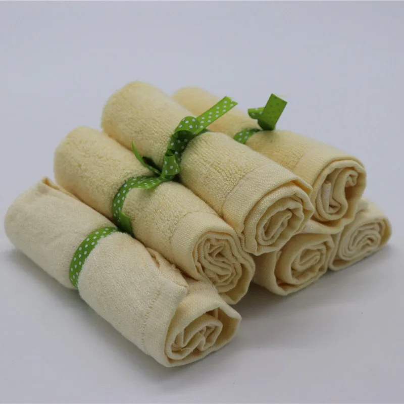 Органические бамбуковые Детские мочалки премиум класса, бамбуковое волокно, Натуральное детское полотенце, 6 упаковок/комплект в полиэтиленовом пакете, размер 1" x10", шелковые ленты
