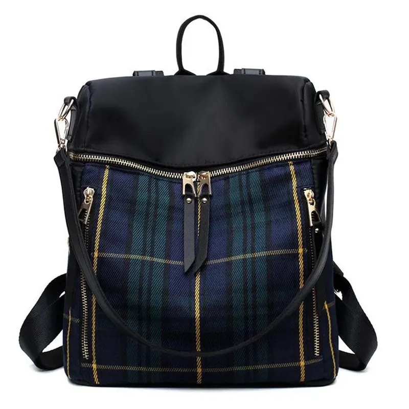 Nuevas Mochilas a cuadros de tela Oxford para mujer mochila de moda para mujer Mochilas escolares de diseño para adolescentes niñas mochila de viaje Nuevas Mochilas a cuadros de tela Oxford para mujer mochila de moda para mujer Mochilas escolares de diseño para adolescentes niñas mochila de viaje
