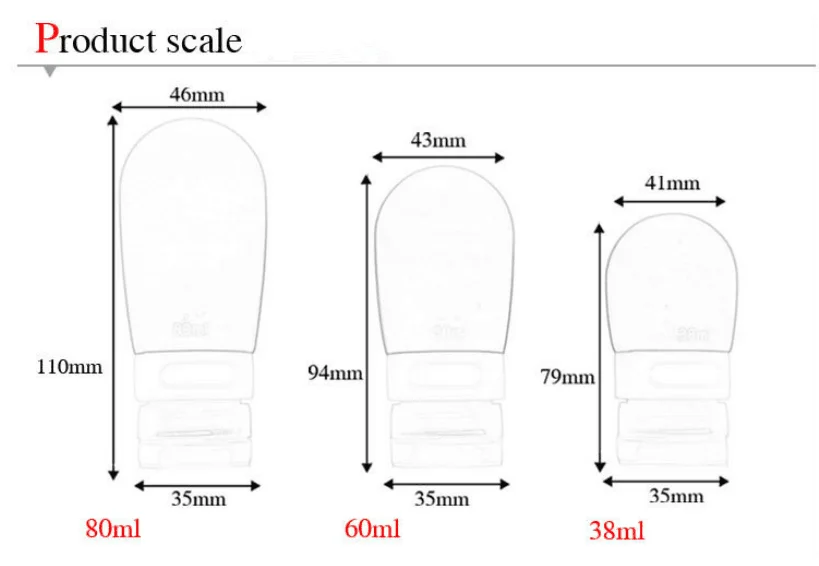 1PcsTravel многоразового Пластик бутылки силиконовый уход за кожей лосьон шампунь гель бутыль 38/60/80 мл трубка контейнеры Наборы