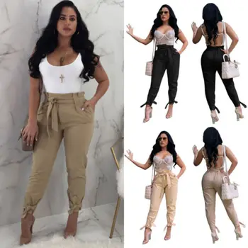 

Women OL Pencil Trousers Skinny Stretch Slim High Waist Trousers Leggings Pants