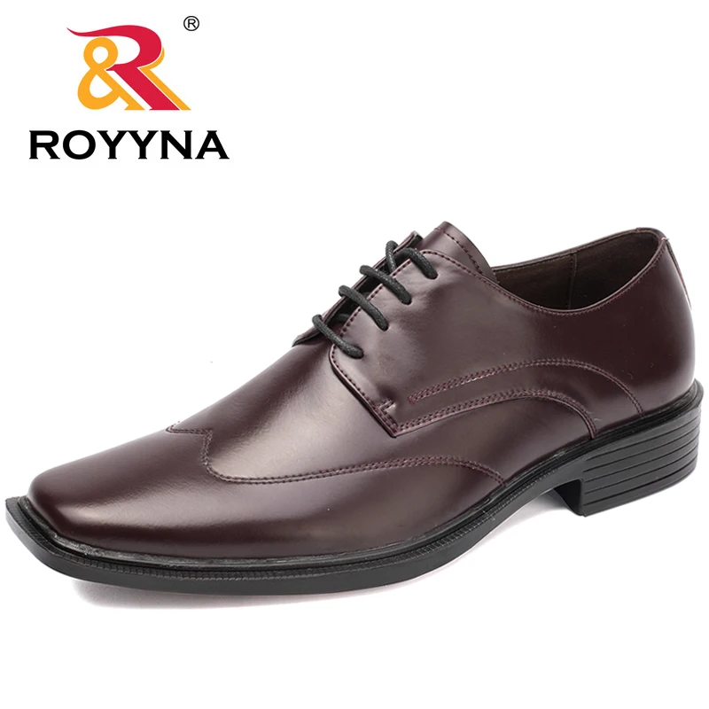 

ROYYNA New Popular Style Men Formal Shoes Lace Up Men Office Shoes Microfiber Men Flat Shoes Comfortable Fast Free Shipping