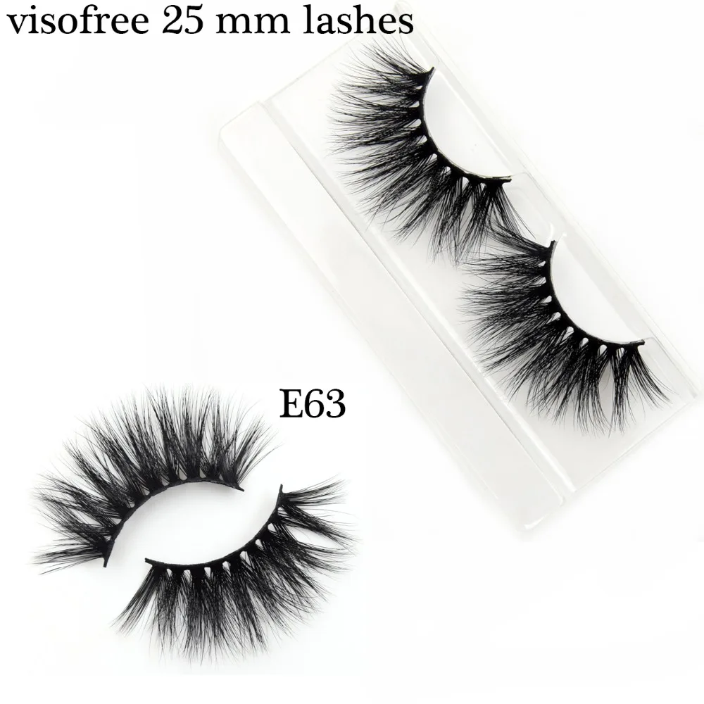 

Visofree Mink Eyelashes 25mm Lashes Dramatic False Eyelashes Fake Lashes Long Makeup 3D Mink Lashes Eyelash Extension Beauty E63