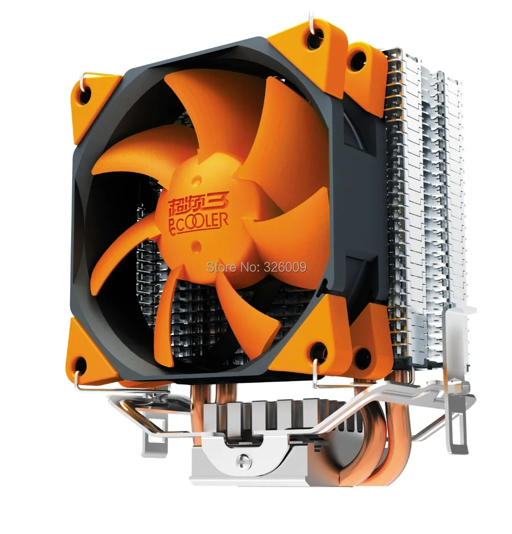 PCcooler S88 Процессор охладитель 2 тепловые трубки 4pin 8 см ШИМ тихий вентилятор для AMD Intel 775 1151 1150 1155 1156 1366 охлаждающий вентилятор радиатора