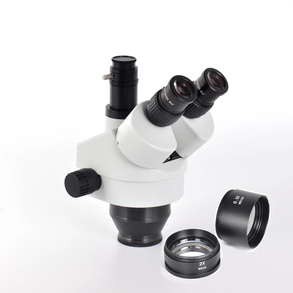 HAYEAR 3.5X 45X Simul Focal Trinocular Zoom Stereo Microscope Head